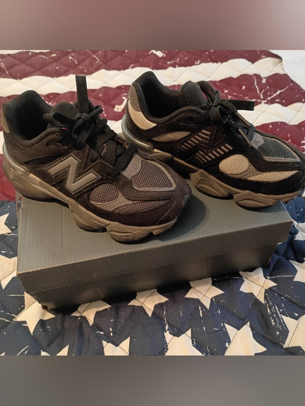 New Balance 9060 Kids' Black and Grey Athletic Sneakers